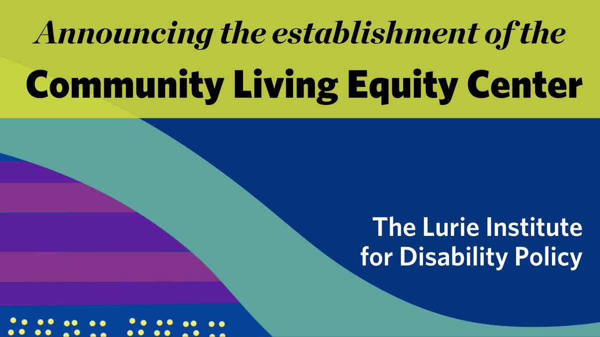 Community Living Policy Center & Equity Center (@clpolicy) on Twitter photo .<a href="/CLPolicy/">Community Living Policy Center & Equity Center</a> is excited to announce that <a href="/LurieInstitute/">Lurie Institute</a> has established the Community Living Equity Center, a federally funded research center. @tee_new_win takes on the role of CLEC Project Director.
#CommunityLiving #Disability #Equity
Find out more! zcu.io/AzTn .<a href="/CLPolicy/">Community Living Policy Center & Equity Center</a> is excited to announce that <a href="/LurieInstitute/">Lurie Institute</a> has established the Community Living Equity Center, a federally funded research center. @tee_new_win takes on the role of CLEC Project Director.
#CommunityLiving #Disability #Equity
Find out more! zcu.io/AzTn