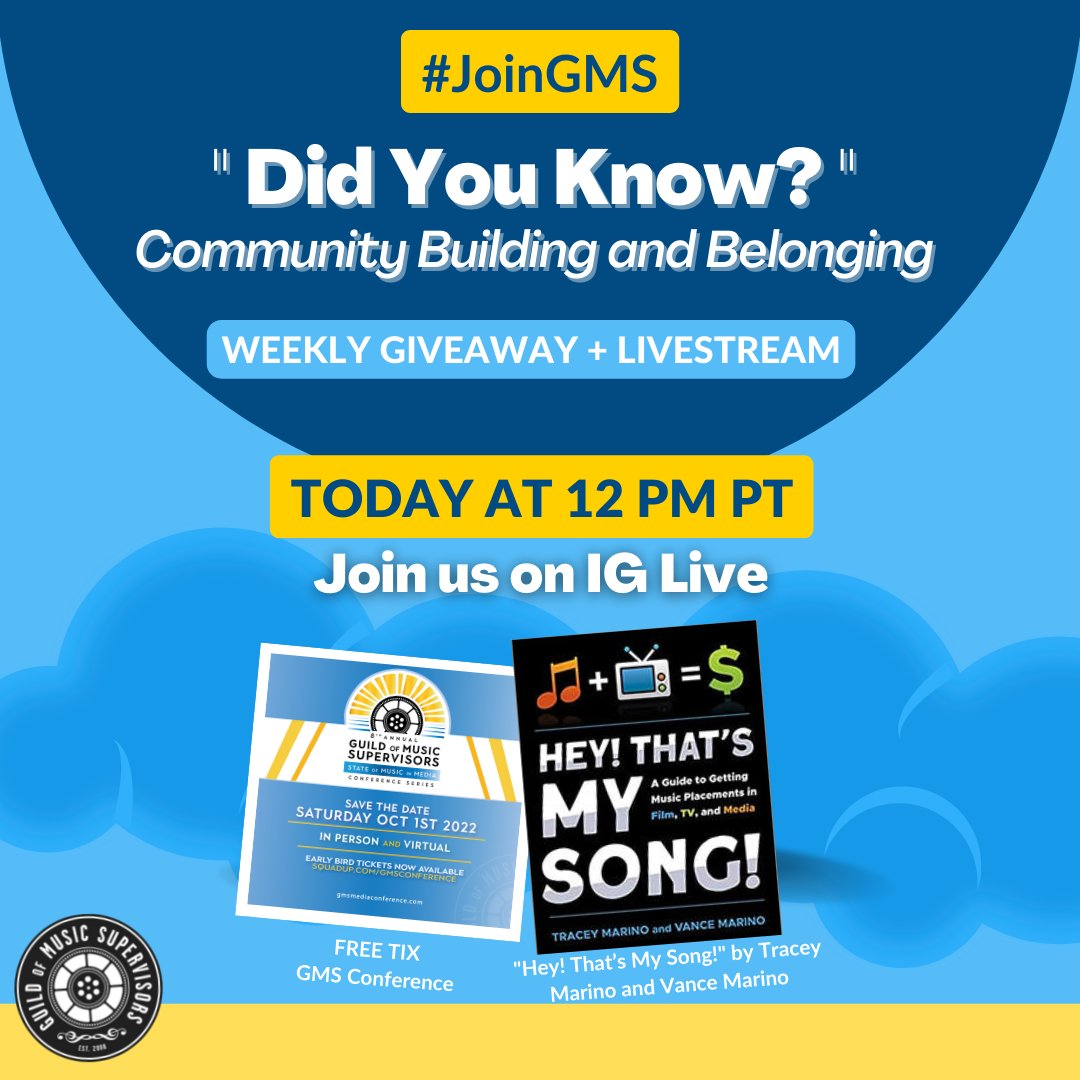 guildofmusic's tweet photo. Join us on IG Live today to see if you won this week's prizes and learn about Community Building and Belonging!
https://t.co/SePlkfftkR
Did you know that when you #JoinGMS as a Member of FOG, you are joining a community that is continuously growing? https://t.co/VTUb8q0SG7