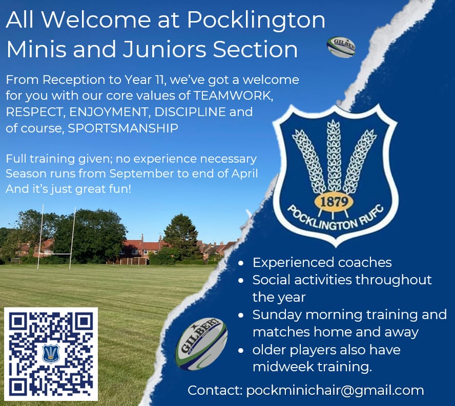 Minis and Juniors are thriving at <a href="/PocklingtonRUFC/">Pocklington RUFC</a> thanks to all our fantastic volunteers! With around 200 player and a full complement of teams from U6 to U16s and 2 beautiful rugby sites to play on why not come and join us - and bring a friend! #TREDS #rugbyunion #takemehome