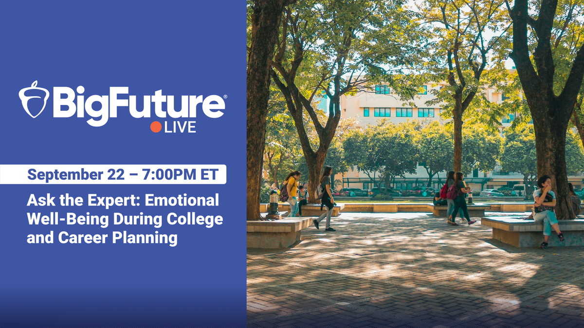 Register now for tomorrow's virtual BigFuture Live event! 
➡️ spr.ly/6016MpBTq

Join experts from <a href="/jedfoundation/">JED</a> to ask questions and hear advice on how to navigate and thrive as you plan for what’s next after high school.