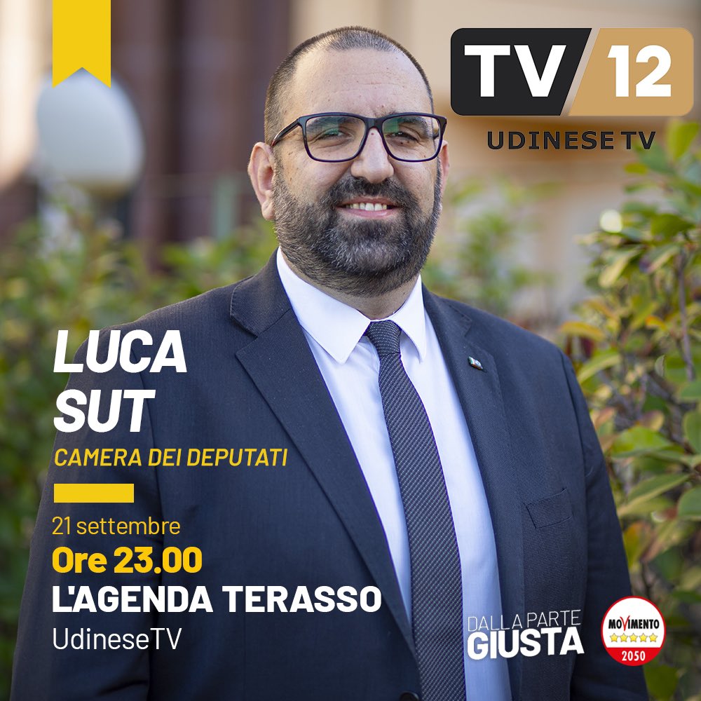 Stasera alle 23 in Tv c'è "L'Agenda di Terasso", programma di approfondimento di @UdineseTV 
(Canale 12), condotta da Alberto Terasso, di cui sarò ospite.
#FVG  @fvg5stelle