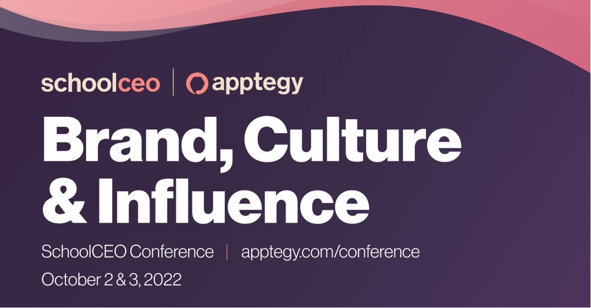 school_ceo's tweet photo. At SchoolCEO Conference, @Apptegy dives into how culture, brand, and influence can transform your schools using private-sector ideas and strategies. Join us and leading experts on October 2-3 in Memphis, TN!

Learn more and register at https://t.co/JxDP9sSFW3 #SCEOC22 https://t.co/3LJwZIbPIb