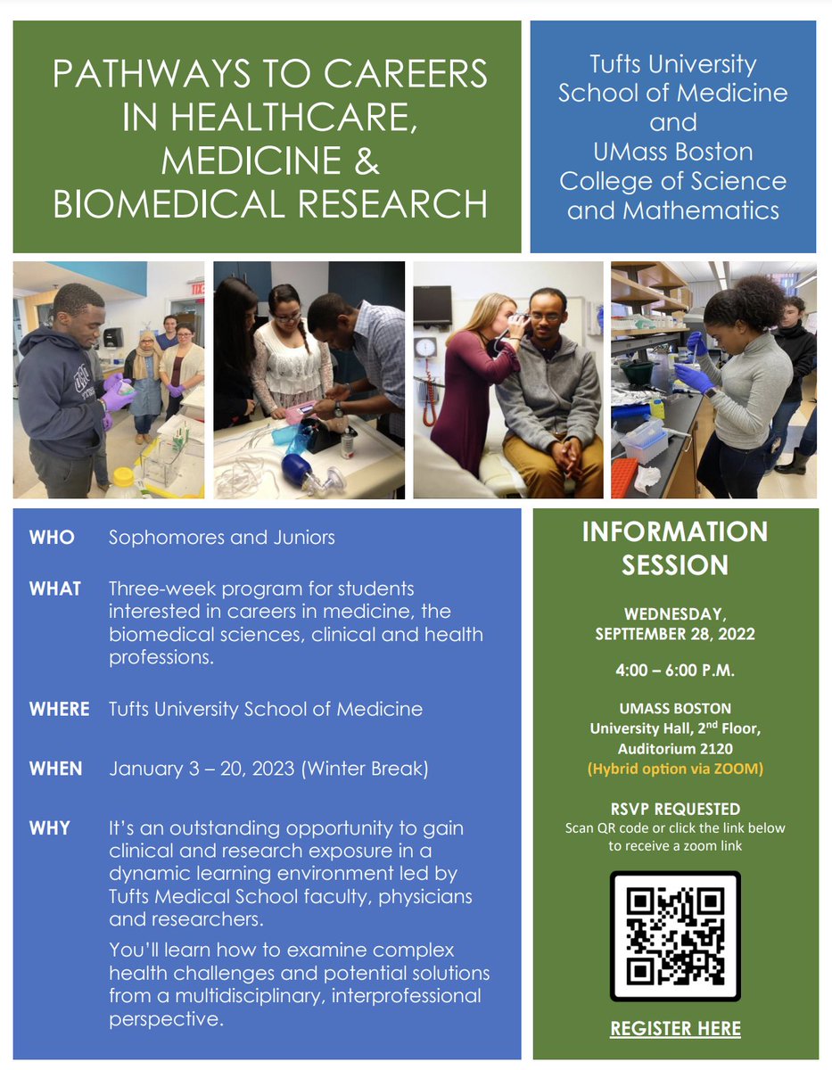 SSC_CSM's tweet image. Please join the College of Science and Mathematics and Tufts University  on Wed, September 28 for an information session to learn about the popular Tufts Winter Enrichment Program! This event is on campus, but a zoom option is available. Please RSVP.