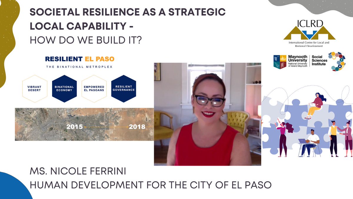 MU__SSI's tweet photo. Next we hear from Nicole Ferrini Director of Community + Human Development for City of El Paso as part @ICLRD_Org webinar discussing building grass roots resilience in the Paso Del Norte region #climateinstability #urbandevelopment #housing #socialjustice #solutions https://t.co/loky42b31a
