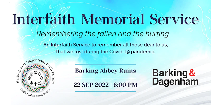Barking and Dagenham Council (@lbbdcouncil) on Twitter photo The <a href="/BDFaithForum/">Barking & Dagenham Faith Forum</a> and <a href="/CllrDRodwell/">Cllr Darren Rodwell</a> invite you to an Interfaith Memorial Service tomorrow at 6pm at Barking Abbey Ruins, to remember all those we sadly lost during the Covid-19 pandemic.
If you would like to attend, please register here - orlo.uk/y3jcs The <a href="/BDFaithForum/">Barking & Dagenham Faith Forum</a> and <a href="/CllrDRodwell/">Cllr Darren Rodwell</a> invite you to an Interfaith Memorial Service tomorrow at 6pm at Barking Abbey Ruins, to remember all those we sadly lost during the Covid-19 pandemic.
If you would like to attend, please register here - orlo.uk/y3jcs