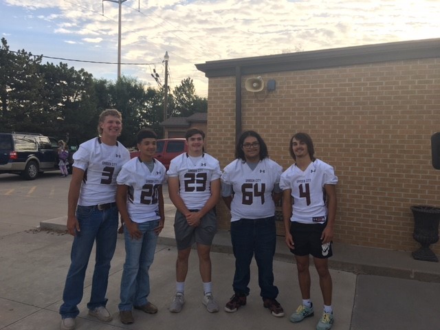 The GCHS Football players were at Plymell Elementary School this morning greeting students and giving high-fives. The team will play at home on Friday. Come out and support the them on their winning season.