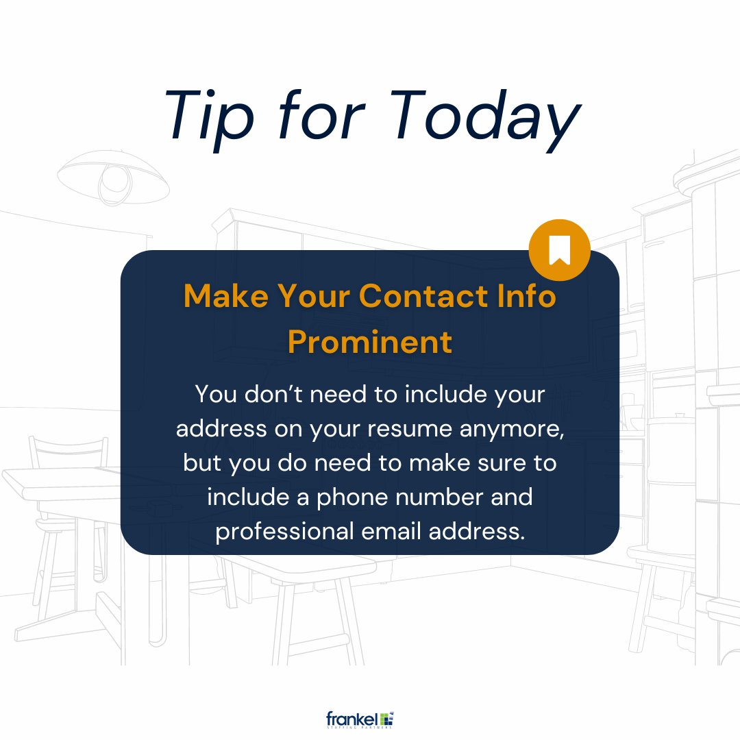 FrankelStaffing's tweet photo. #FrankelStaffingPartners #TipForToday #Resume #ResumeTips https://t.co/FJnp7QabWj