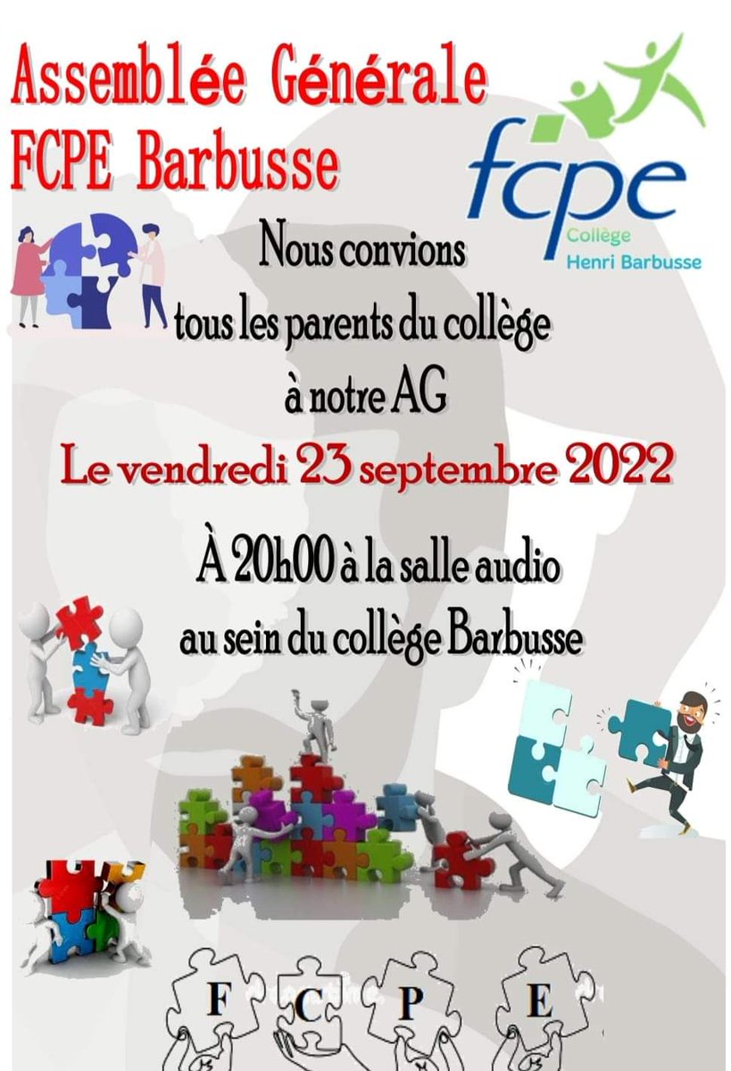 Parents du collège Barbusse cette rentrée n'était pas simple, venez en discuter avec nous #fcpebarbusse <a href="/FCPE94/">FCPE94</a> <a href="/chaf3101/">Chafika</a> <a href="/LionelRapha/">RAPHA Lionel</a>