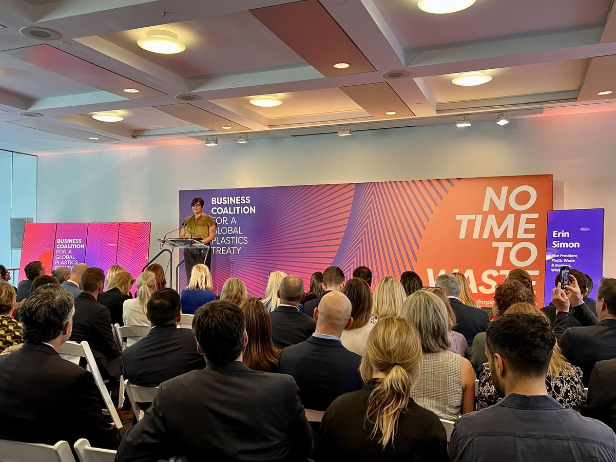 “Only when everyone shows up to the table, can we take meaningful steps to address #PlasticPollution” - <a href="/WWF/">WWF</a>’s <a href="/SustainableErin/">Erin Simon</a> kicking off our agenda of corporate leaders, heads of State &amp; policy makers at the #BusinessForAPlasticTreaty #UNGA77 launch. There is #NoTimeToWaste.