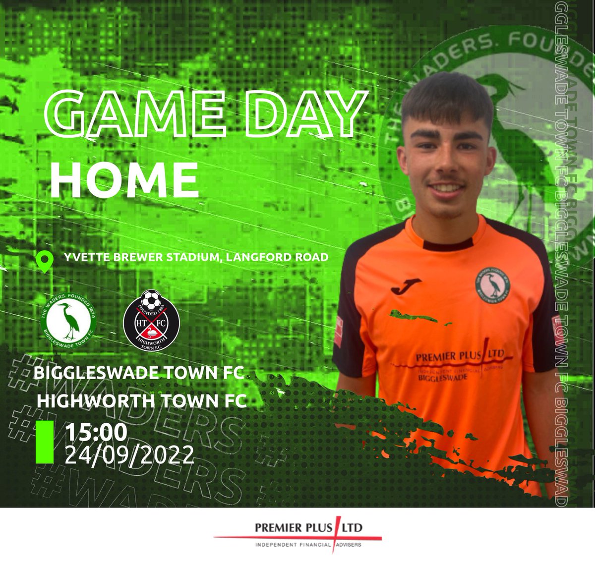Biggleswade1874's tweet photo. ⚽️ Next Match ⚽️

 We Welcome Highworth Town to Yvette Brewer Stadium Saturday. Come down and see the Waders. 

 🎟️ Cash Only Gate, Adults £10, Concessions £8 U16's free with a paying adult.

🐕 Friendly Ground

🍺 Opens at 2pm 

🍔 Opens at 2pm 

#Waders #greenarmy https://t.co/4B4enEBSIJ