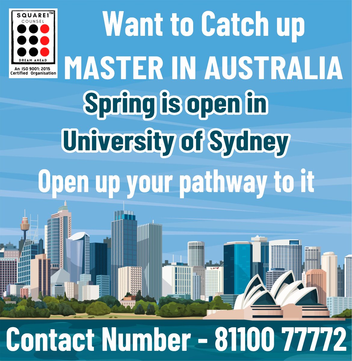Squareone36's tweet photo. Want to Catch up Master in Australia 

Spring is Open in University of Sydney

Open up Your Pathway to it 

Contact : 81100 77772

#MasterinAustralia #UniversityOfSydney https://t.co/hvyxDNWiCT
