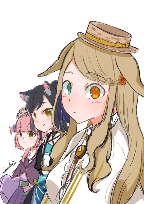 息抜きに3人#ぽわ美術館 #すゆうのえにっき #唳嚮戯画 