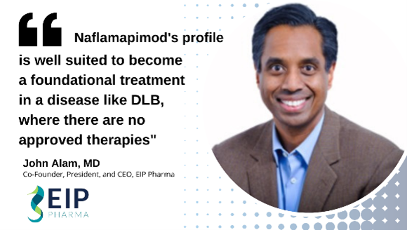EIP_Pharma's tweet photo. EIP Pharma Co-Founder, President and CEO John Alam commented on neflamapimod’s potential, if approved, as first treatment for DLB (@NatureComms): 
https://t.co/nfX7HGNx5K  
#Dementia #LewyBodies https://t.co/ZHnKyqfnPZ