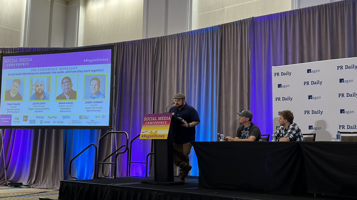 Fanzo (@isocialfanz) on Twitter photo #RaganDisney kicking off with workshops talking podcasting & social audio..
<a href="/jamescarbary/">James Carbary</a> of <a href="/SweetFishMedia/">Sweet Fish</a>
<a href="/Timmy_Bauer/">Timmy Bauer</a> kicking things off.. #RaganDisney kicking off with workshops talking podcasting & social audio..
<a href="/jamescarbary/">James Carbary</a> of <a href="/SweetFishMedia/">Sweet Fish</a>
<a href="/Timmy_Bauer/">Timmy Bauer</a> kicking things off..