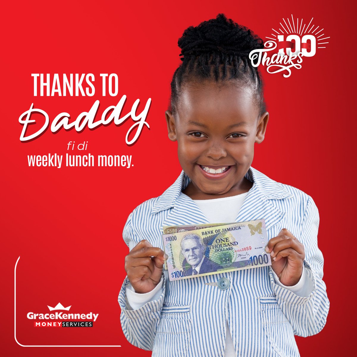 GKMSOnline's tweet photo. All if a every day, every week or every month, we appreciate daddy fi di lunch money don’t it? ​

#GKMS #WesternUnion #100Thanks #Back2School #MoneyTransfer #Thankful #ThanksToDaddy https://t.co/oli9UsOgIH