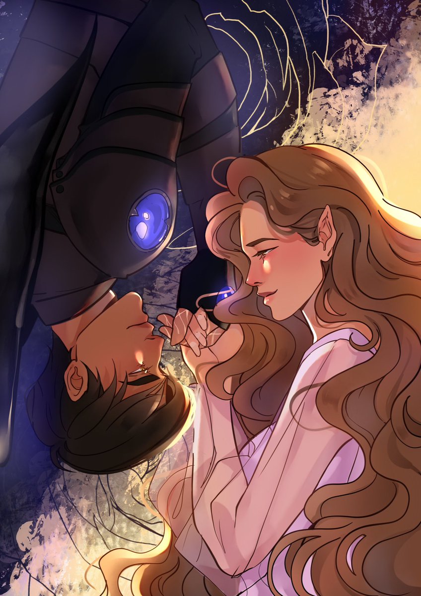 Az Week Day 4 : Romance

“Light and dark, the space between their bodies a blend of the two. The only bridge of connection … that knife.” — Acowar by <a href="/SJMaas/">Sarah J. Maas</a> 
Art by <a href="/luuhdraw/">Luh</a> (insta)
Comm by me
#azrielweek22