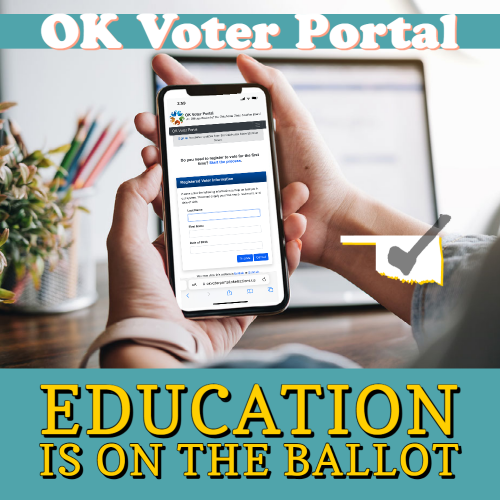 okea's tweet photo. Did you know you can update your voter information, request an absentee ballot, find your polling place, view a sample ballot and more in the OK Voter Portal? Even from a mobile device.

Check it out at https://t.co/fQn3pij34C

#VoteOklaEd #savepublicschools #oklaed #GOTV https://t.co/UjiRhQ8maM