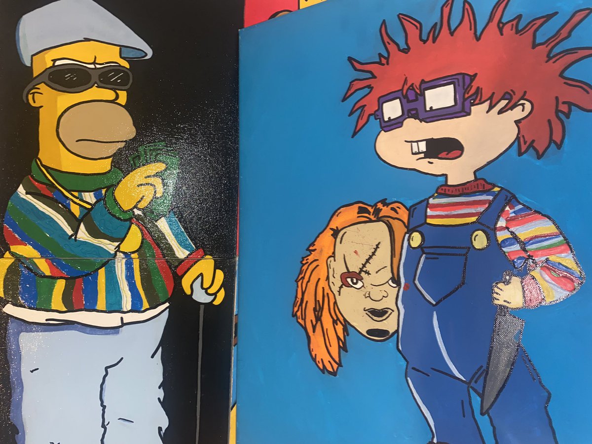 Kamaajking's tweet photo. Wassup y’all , I’m an upcoming artist trying to sell my paintings ,and get my art put there . I do take commissions 🖼 feel free to hit me about anything and I’m down to work 👨🏾‍🎨 Please RT and Show love 🙏🏾 https://t.co/sai1rGzUj9
