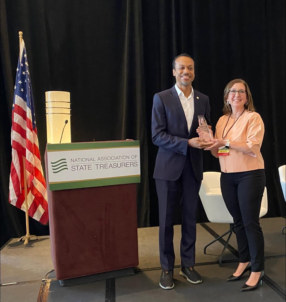 Jesse Unruh was a distinguished California State Treasurer who expanded the role of Treasurer and was one of the founders of #NAST . He understood that state treasurers can be a force for positive change, and I am honored to receive an award in his name.