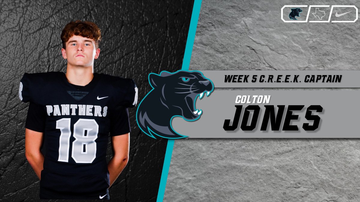 PCHSfriscoFB's tweet photo. Week 5 CREEK Captain 

Colton Jones

Colton has been a great representation of our CREEK Values from the beginning!

#CREEK https://t.co/Dc3efs5faC