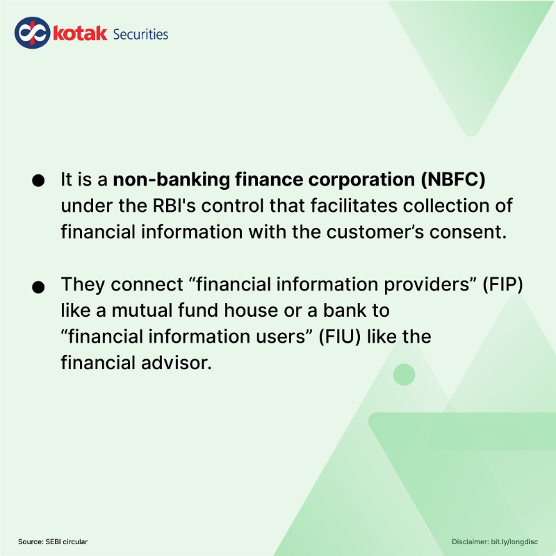kotakneo's tweet photo. Here’s an explainer on how the #AccountAggregator accumulates the data for you. It is certainly going to make life easy for the investors.

Swipe to know more and tell us what do you think about it.

Disclaimer: https://t.co/mM1sKSDjB8

#SimplyExplained
