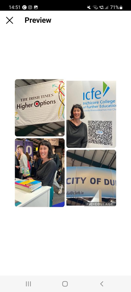 Sending a massive Inchicore College shout-out to our amazing guidance counsellor Aideen Lyster at Higher Options in the RDS this week. Find out all about our courses and progression routes at the City of Dublin ETB stand @CityofDublinETB @Instgc 😎
