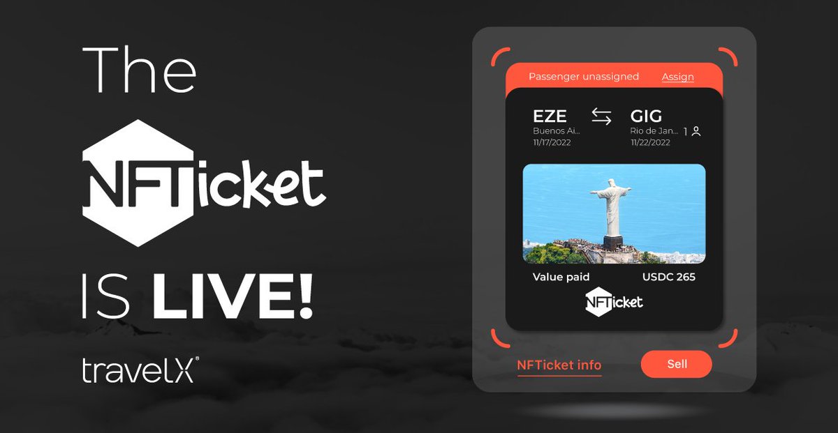 We are extremely proud and excited to announce that NFTickets are finally LIVE and as of today can be purchased, re sold, transferred, gifted or auctioned by anyone! 

travelx.io/the-nfticket-i…
travel.xyz

#NFTicket