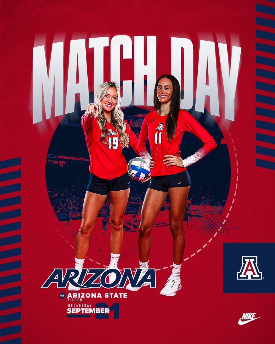 ArizonaVBall's tweet photo. 𝙍𝙞𝙫𝙖𝙡𝙧𝙮 𝙜𝙖𝙢𝙚 𝙧𝙚𝙖𝙙𝙮. 😼

🔴 RED OUT 
🆚 Arizona State
📍 McKale Center  
⏰ 7pm MST
📺 Pac-12 Arizona
💻 https://t.co/FW6y6A7d9G
📊 https://t.co/92S8T1V8Kr 

#BearDown https://t.co/qtQu7Gr7Ie