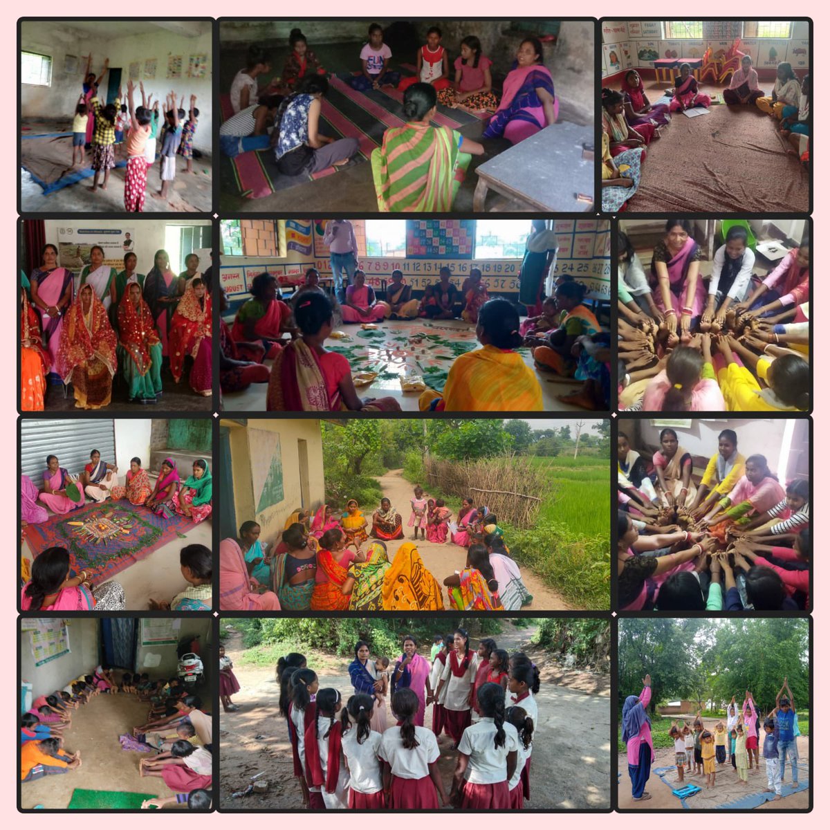 Glimpses of activities @POSHAN_Official on 21st Sept’22 #Yoga, #MHM training of adolescent girls #SloganWriting, #THR distribution & #sustainable planning.

#SahiPoshanDeshRoshan 

@JharkhandCMO 
@MinistryWCD 
@DC_Ranchi 
@DDC_Ranchi 
@prdjharkhand