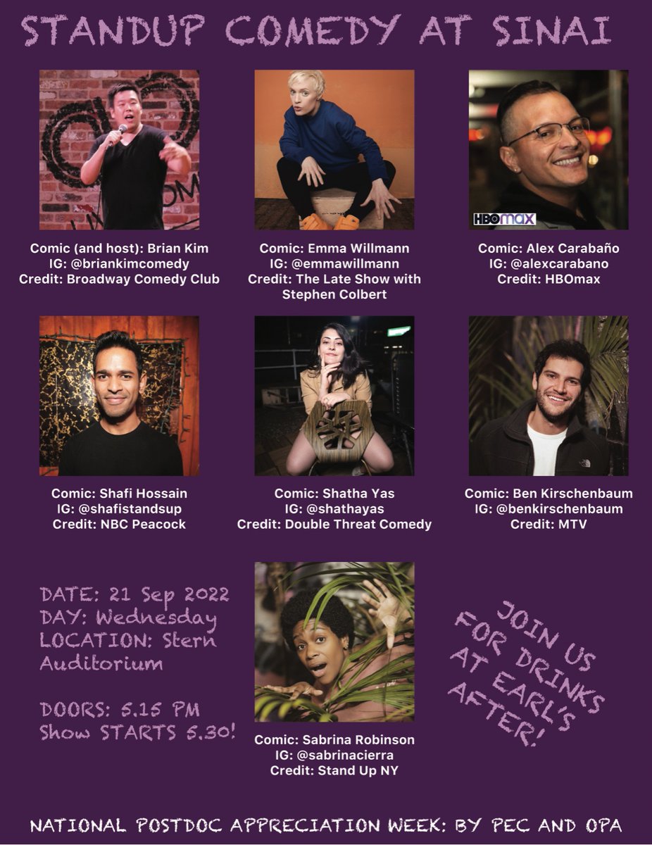 Today @ *5.30pm* @ Stern Auditorium 🎤+ 😹 #SINAINPAW2022 #NPAW2022