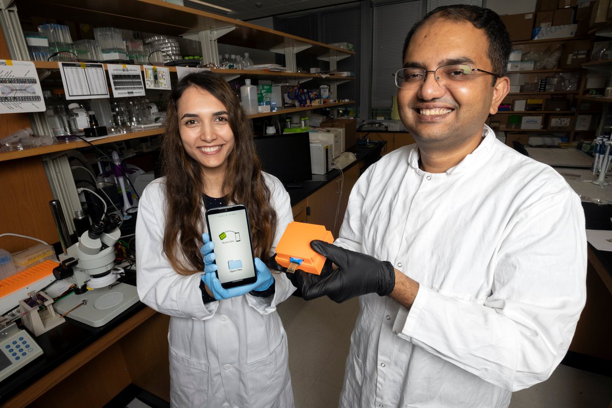 gatechengineers's tweet photo. With 1 drop of blood, this chip can electronically detect Covid antibodies &amp; distinguish whether they’re from vaccine or natural infection. The chip also can potentially screen for multiple infections at once. How @anisircar &amp; team did it: https://t.co/Co7UFCzrsc https://t.co/6sakd11T6C