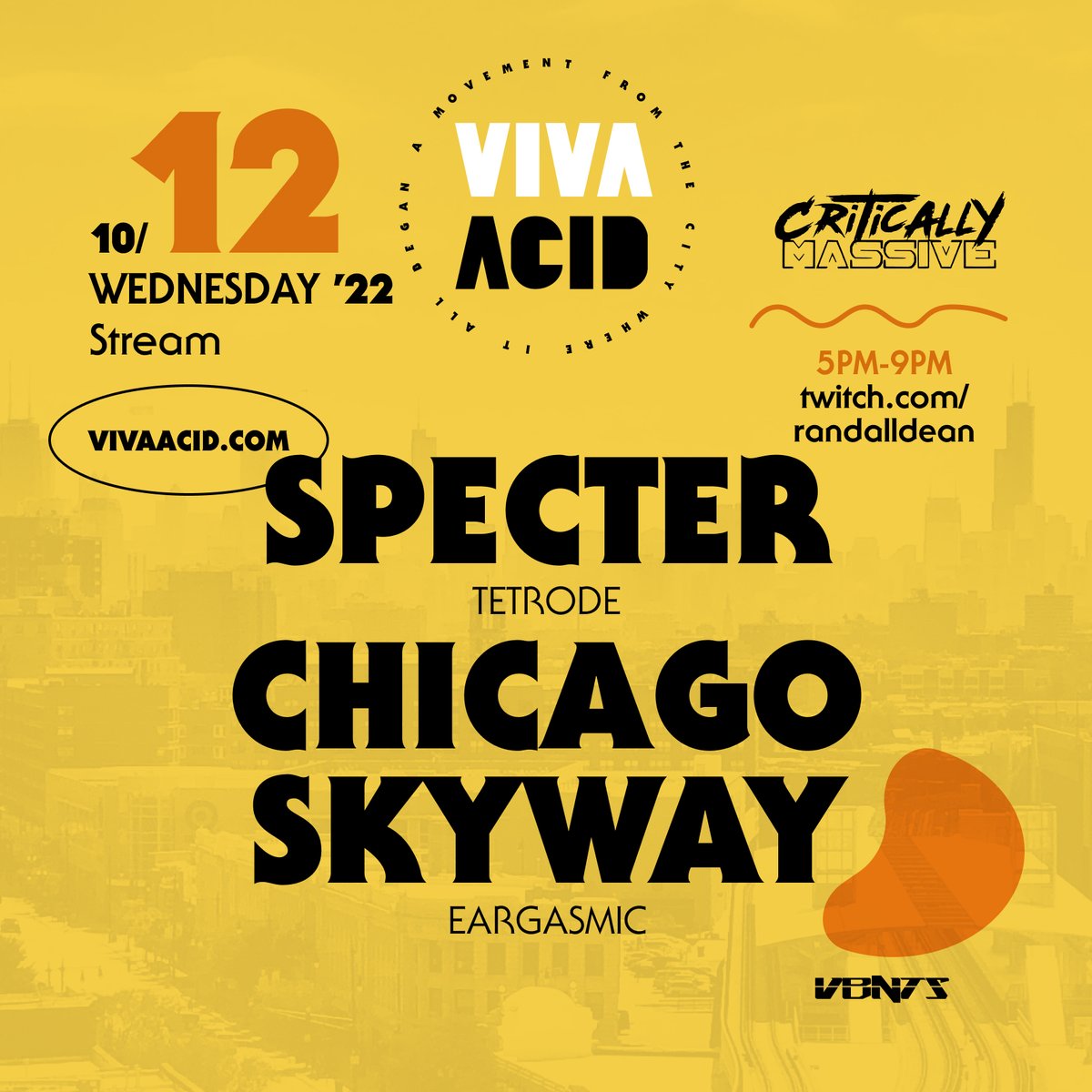 penthouseaudio_'s tweet photo. Join Viva Acid on Twitch from 5PM-9PM, Wednesday, October 12th with Critically Massive via https://t.co/SMwCDmFGl0. Learn more at https://t.co/vedVlpVFtW, found in our bio.
#twitch #stream #chicago #vivaacid #criticallymassive https://t.co/uQXfyUlpmn