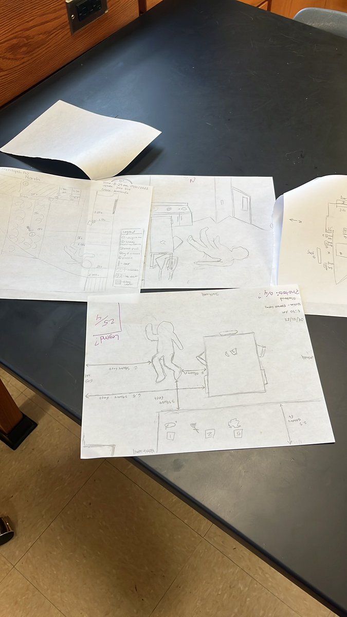 WinkelmannSara's tweet photo. Students learning how to sketch a crime scene in forensics today! Tomorrow they will do a final sketch with exact measurements and datum points! @JerseyVillageHS @jvhsprincipal https://t.co/NBp3jF93VD