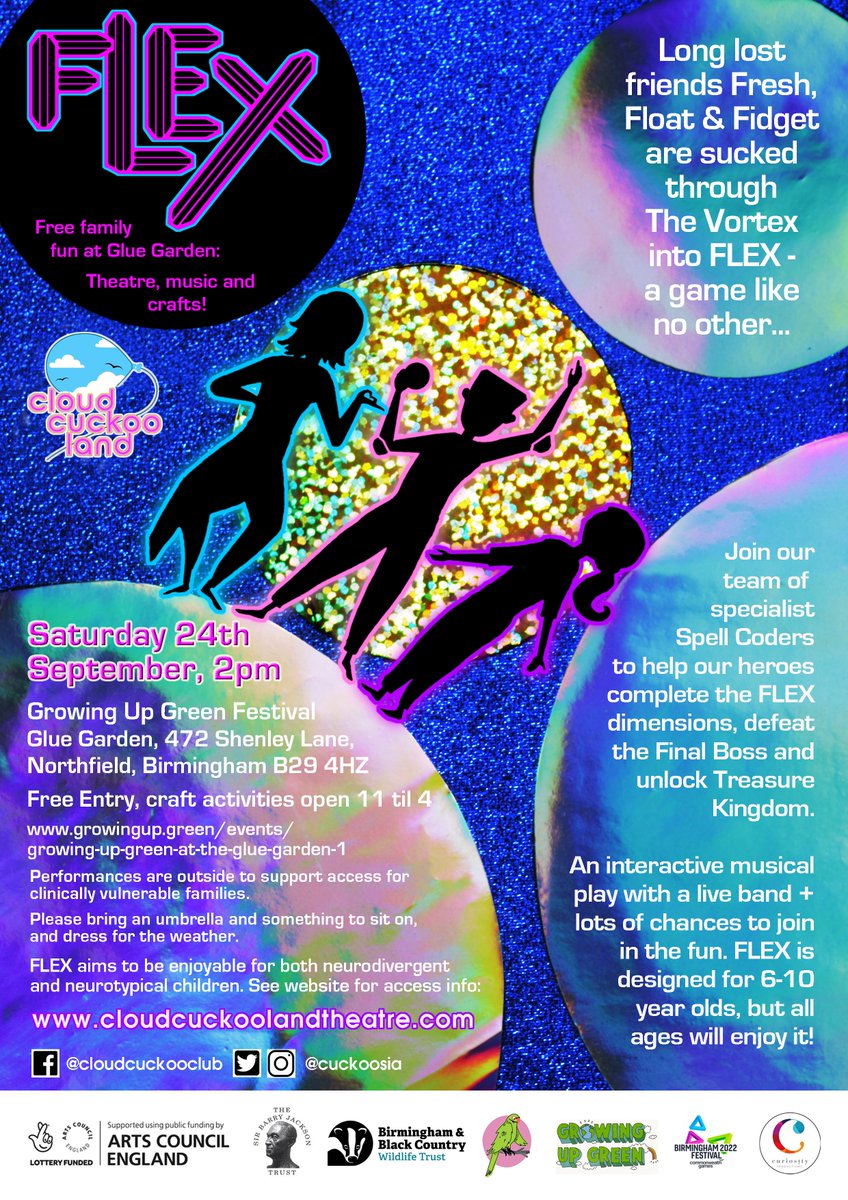Looking for FREE family fun in #Northfield this weekend?

Join us, <a href="/gluecollective/">The Glue Collective</a> + <a href="/ludicrooms/">Ludic Rooms</a> for outdoor theatre, music &amp; crafts this Sat 24th Sept, as part of #GrowingUpGreen

Don't miss our interactive musical play for young audiences, FLEX, at 2pm!
bit.ly/3S0ZLn3