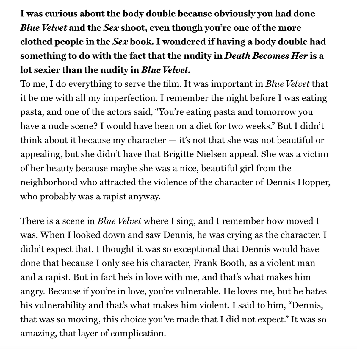 majacobs's tweet photo. Isabella Rossellini could give a dissertation on screen nudity
https://t.co/wMRdS4OiuN https://t.co/5FDZ6w887u