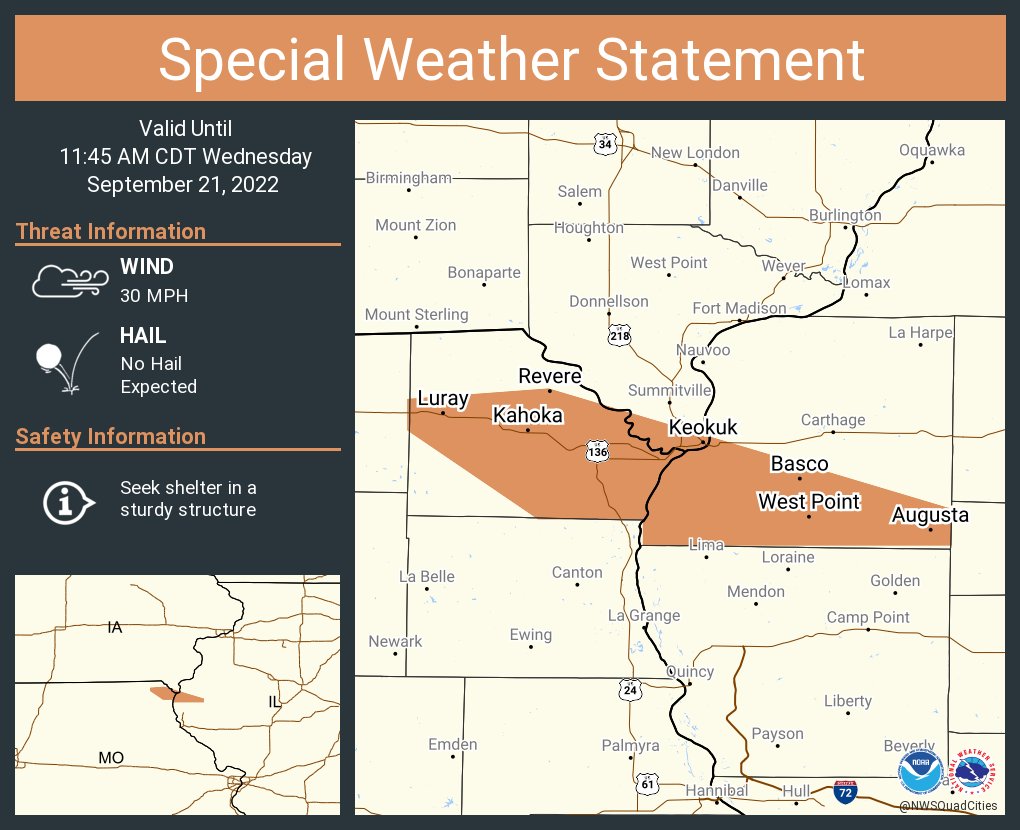 NWS Quad Cities on Twitter "A special weather statement has been
