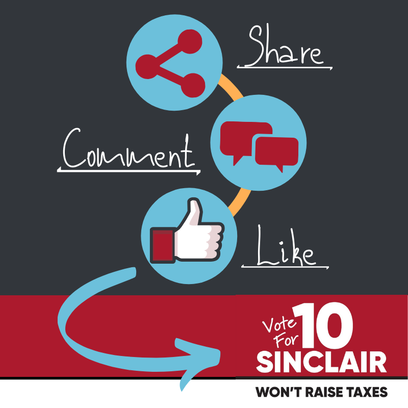 Help spread the word: Issue 10 for Sinclair WON'T raise taxes!