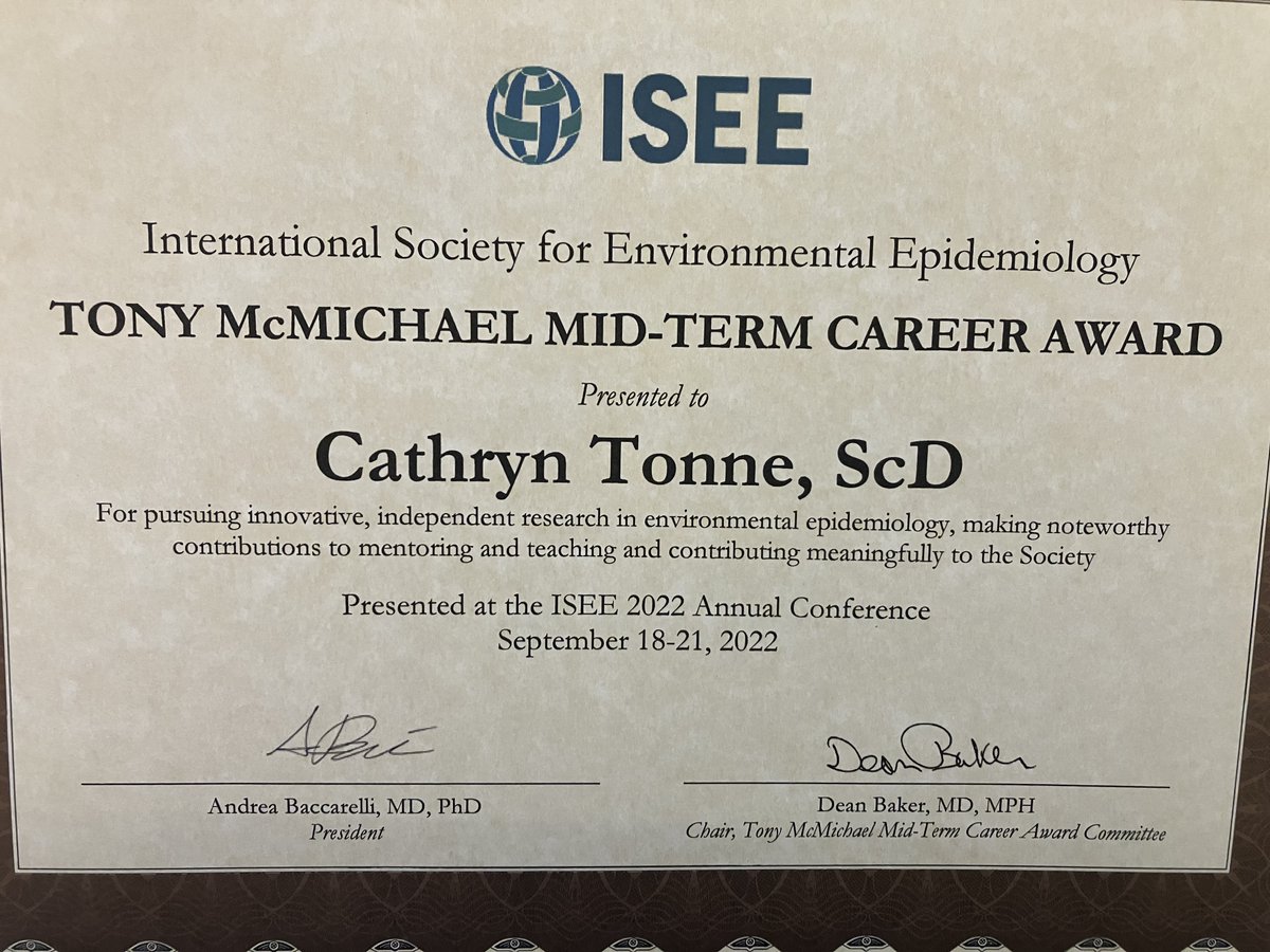 1.Enormous honour to receive Tony McMichael mid-term career award #ISEE2022 . Had privilege working with him on 2009 Lancet series on health co-benefits of climate change. He has been an inspiration for me since.