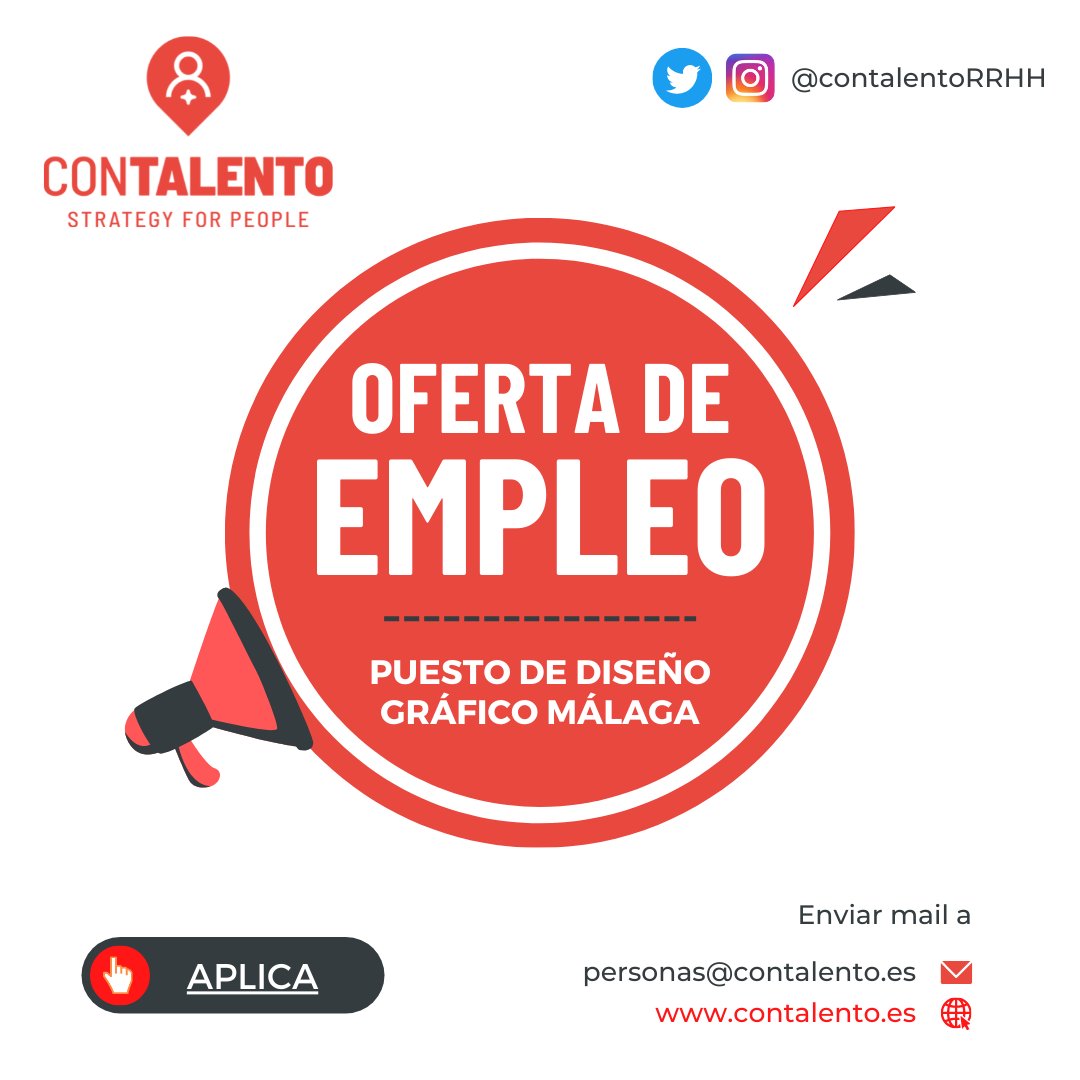 mserralvo's tweet photo. 🔥 On fire PROCESO DE SELECCIÓN.
Estamos seleccionando para una vacante en #Málaga posición de Diseño Gráfico (modalidad presencial).
👉 OFERTA: https://t.co/7n4eaOP8HR
#empleo #RRHH #HR #DiseñoGráfico #Contalento https://t.co/DGYXdS2b8Q