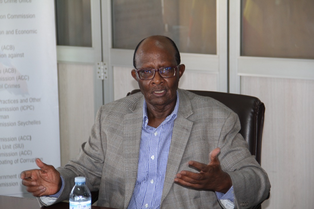 IGGUganda's tweet photo. Pioneer IGG, Hon. Augustine Ruzindana visits @IGGUganda for the first time since he retired as IGG. Hon. Ruzindana interacted with @IGGBetiKamya, Secretary to @IGGUganda Mrs. Rose Kafeero as well as Directors &amp; took them through the history of @IGGUganda. https://t.co/w0oKhTgSNv