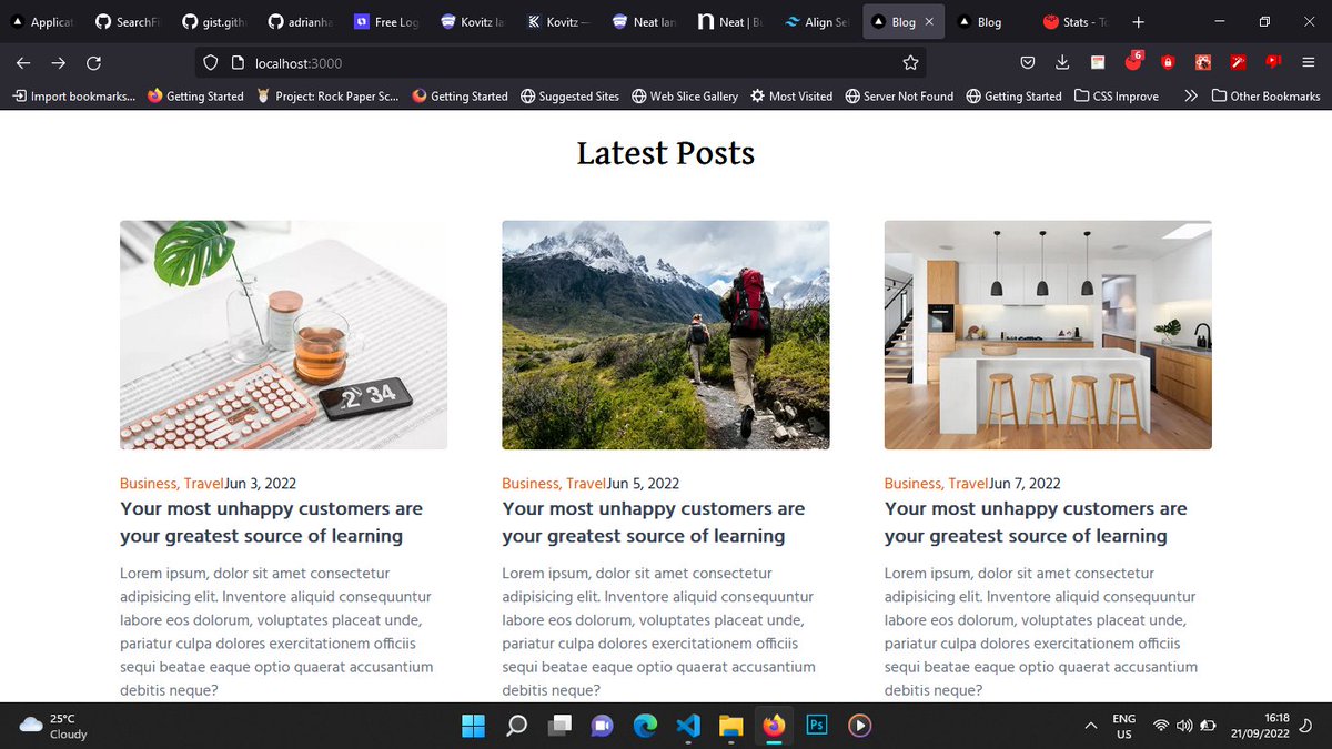 SadiqBily's tweet image. Day 4
#100daysofcode
I completed the #nextjs blog tutorial. Played around with #SwiperJs and #SWR. Tailwind is really growing on me. After almost always using vanilla css, not having to switch tabs to see my css is refreshing. Fun project