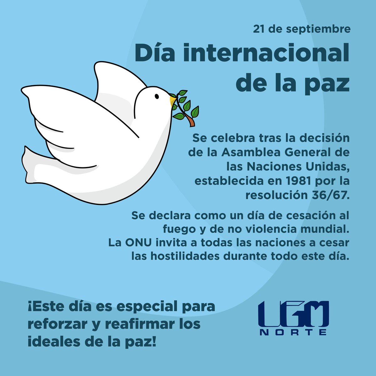 UGMNorte's tweet photo. #DiaDeLaPaz 🕊
#UGMNorte https://t.co/GUKG1q2nT7