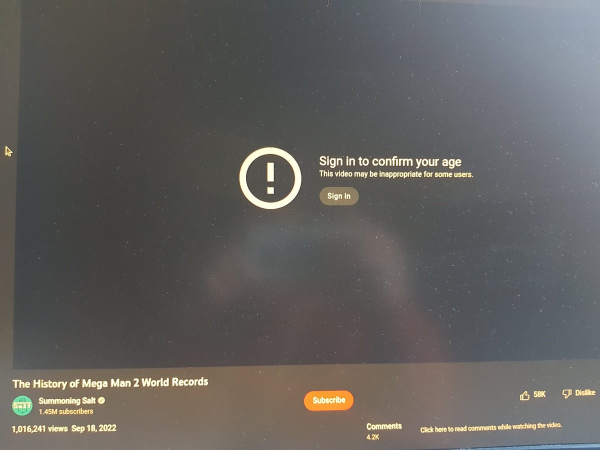 Kersig_'s tweet photo. Hey @summoningsalt 
I wanted to finish your latest video but seems that there is an age restriction... https://t.co/9uaTQZMHo0