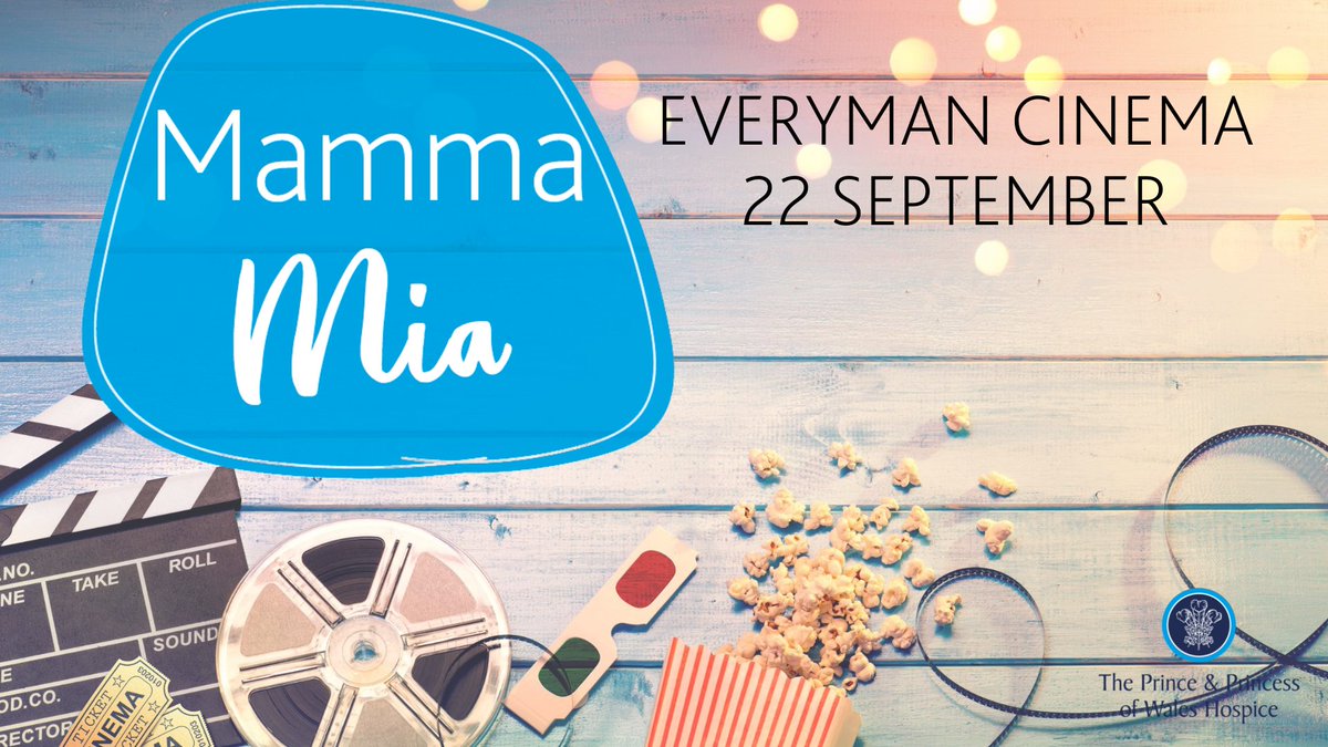 PPWHospice's tweet photo. Who is joining us at our ABBA-tastic movie evening at @Everymancinema for our special screening of 'Mamma Mia'? 🎦
Get your September weekend off to a fabulous start this Thursday at 7pm with everyone's favourite feel-good movie 
 Click here to book https://t.co/WtTRgJrS3M
#PPWH https://t.co/0RoN2ndp8T