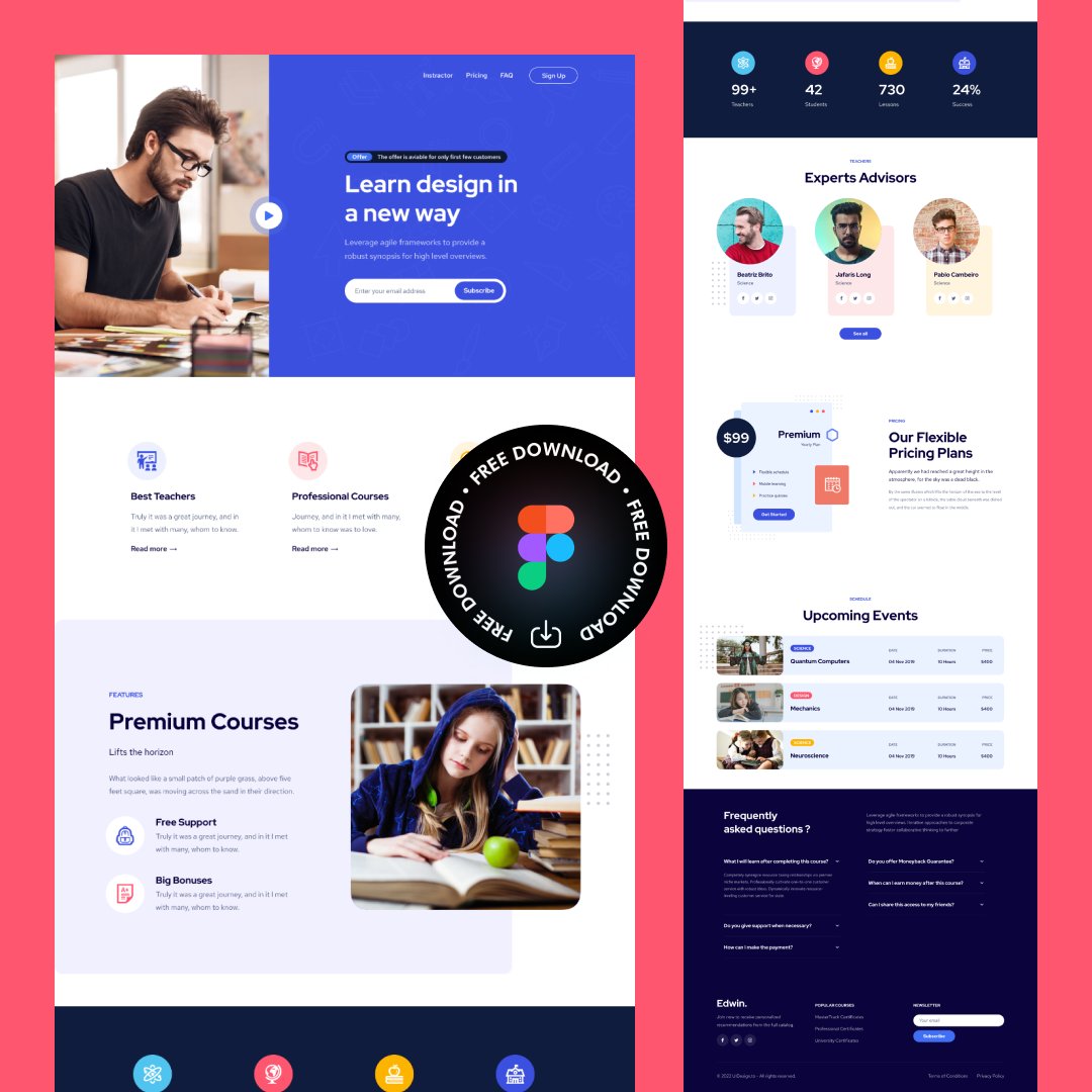 FREE DOWNLOAD 🔥🔥🔥
Education Website Template Edwin
🔵 uidesign.to

#ui #uiux #uidesign #uitrends #uiuxdesign #ux #uxui #uxdesign #design #trending #websitedesign #figma #dribbble #behance #productdesign #mobiledesign #webdesign #website #adobe #free
