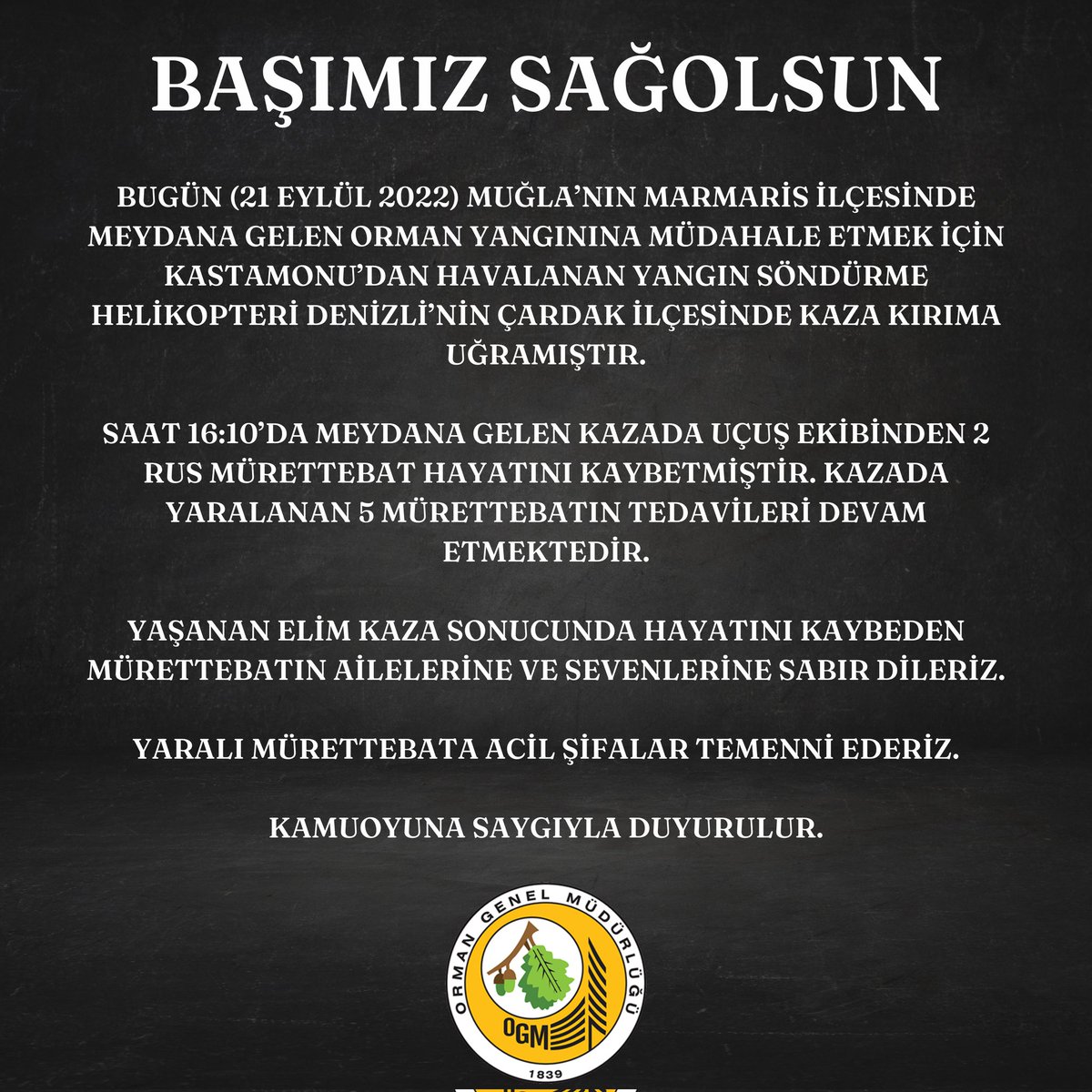 #YeşilVatan için verdiğiniz kahramanca mücadeleyi daima hatırlayacağız.

Hayatını kaybeden kahramanlarımızın ailelerine ve yakınlarına sabır diliyor, yaralılarımıza acil şifalar diliyoruz.