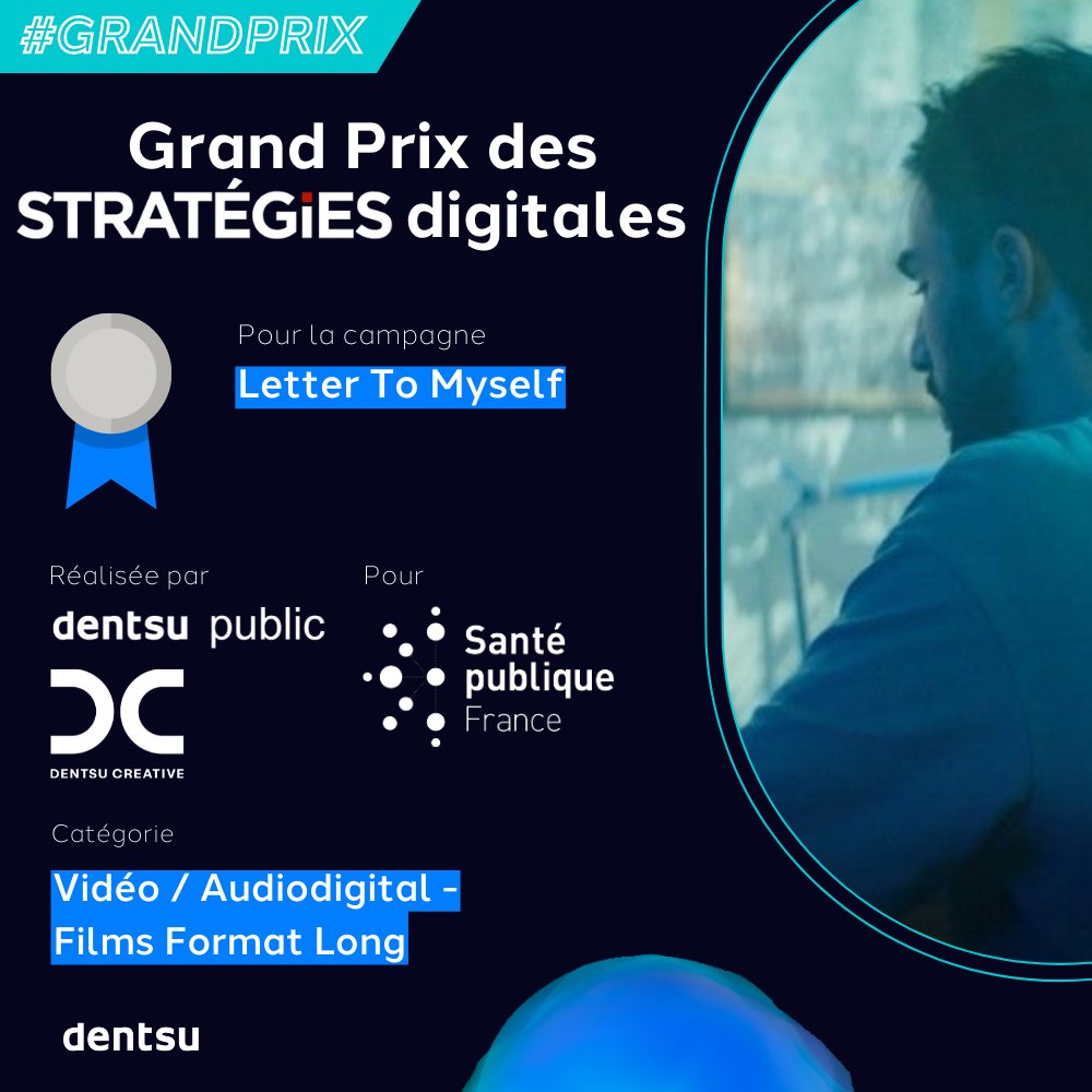 dentsuFR's tweet photo. 🏆Grand Prix des Stratégies Digitales 2022 : dentsu public &amp; @DentsuCRTV récompensées!

🥈La campagne "Letter to Myself", portée par @SantePubliqueFr, a été déployée à l'occasion de la journée de lutte contre le sida. Une vidéo riche en émotion à ne pas louper !

👏 aux équipes🤗 https://t.co/60xKa3106E