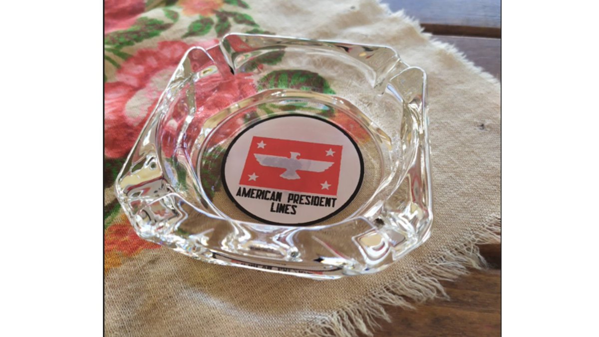 Excited to share the latest addition to my #etsy shop: Glass Ashtray American President Lines Square Shape Clear and Red Eagle Collectibles Tobacciana Vintage Ashtrays 80s etsy.me/3DNiNcB #red #clear #60sdecor #vintage #ashtrays80s #collectibles #tobacciana #cl