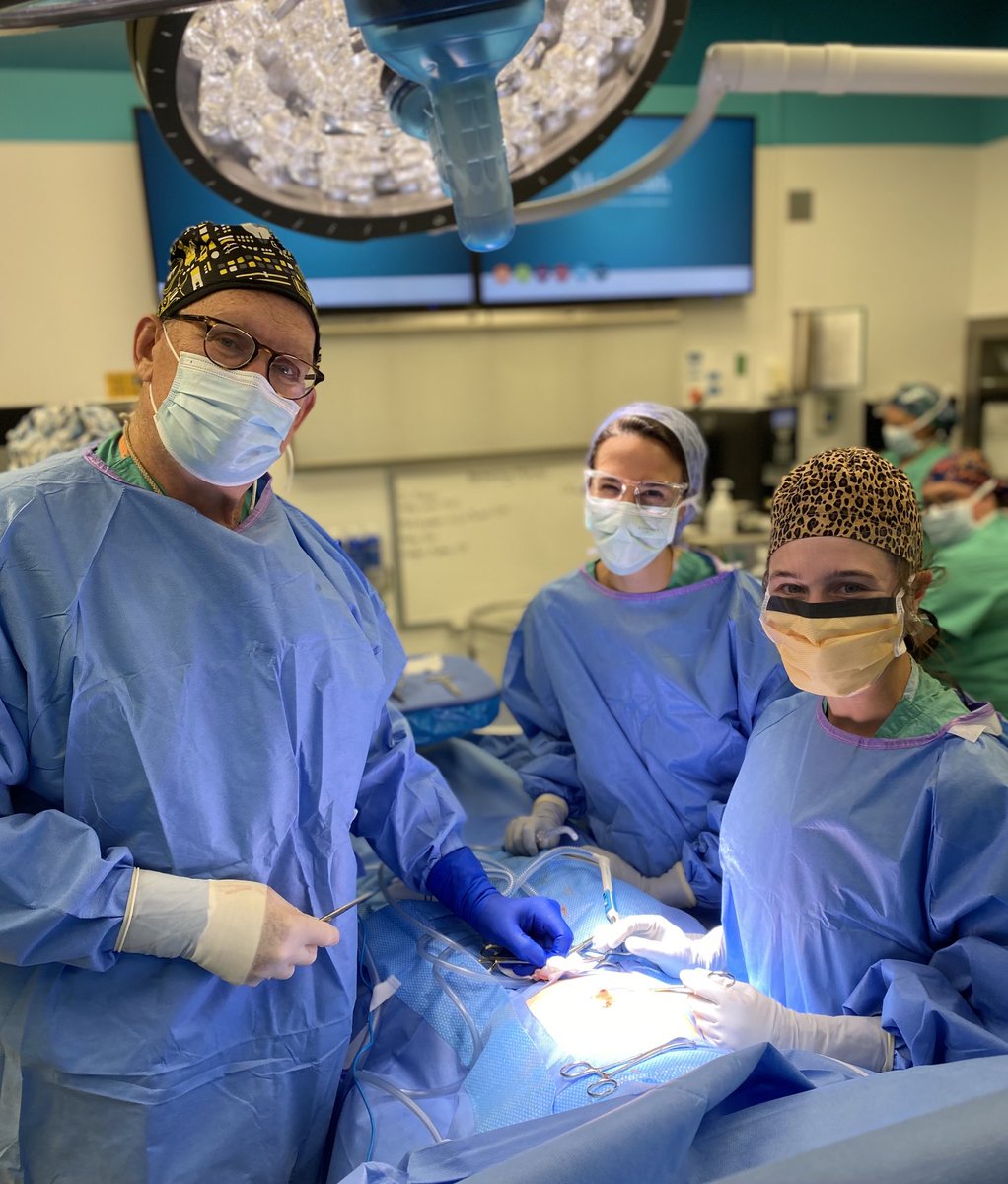 We are so fortunate to have Dr. Fred Radke share his decades of surgical experience with our ⁦⁦@MaineMedSurgery⁩ and ⁦@MaineMedVasc⁩ residents. Especially in the final months of his career. He will be terribly missed. Dr Radke, Olivia Fauver MS4 & Dr Colby Cayton