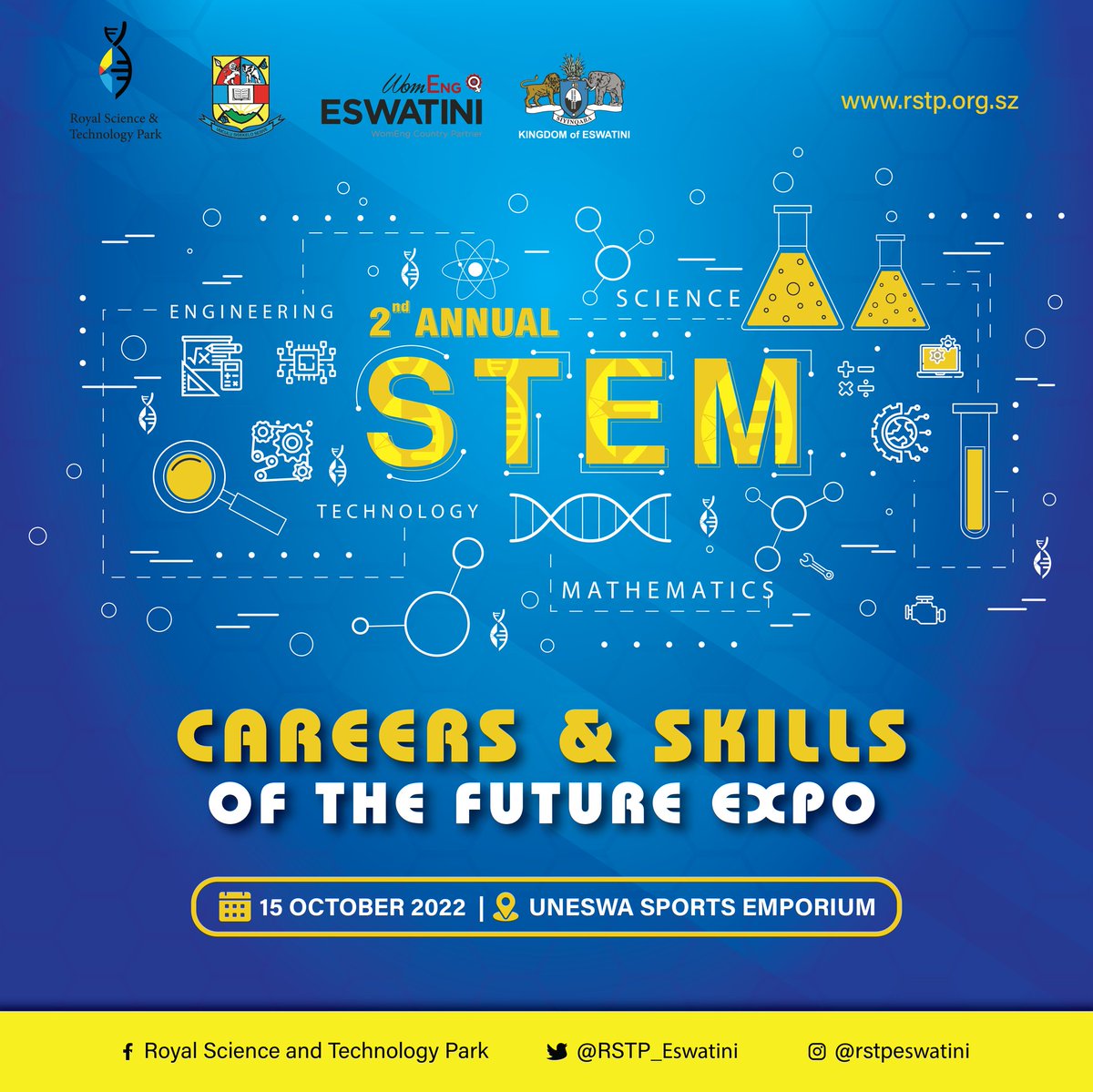 ASIT_RSTP's tweet photo. The Royal Science and Technology Park presents the  2ND ANNUAL STEM CAREERS and SKILLS OF THE FUTURE EXPO.

See details below.

ENTRY IS FREE!

#careers #future #carreers #scienceandtechnology #stemcareers #engineering #mathematics https://t.co/2sFp1iUKH0